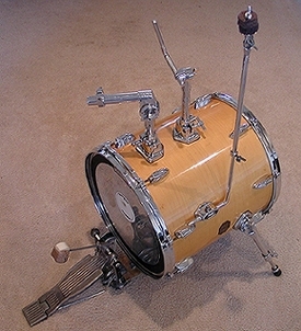 bass drum with hardware inserted